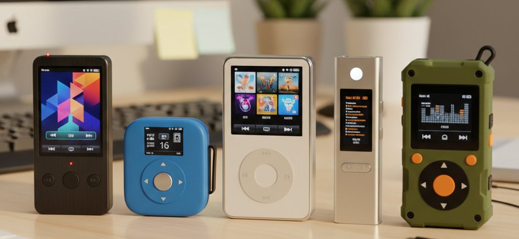 MP3 spelers op een rij