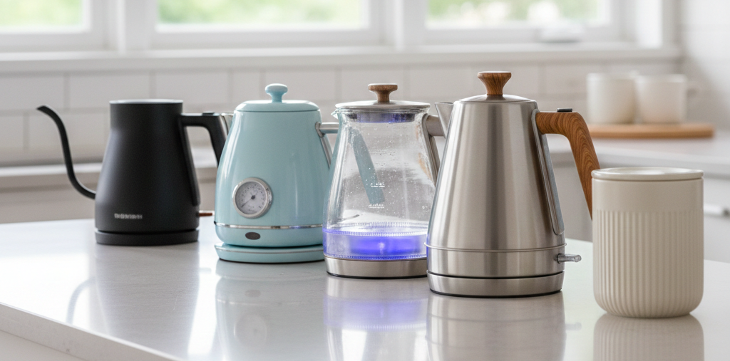 5 waterkokers op een rij