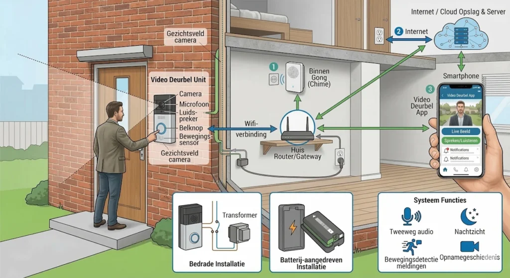 Leer alles over de techniek achter een video deurbel met camera. Hoe werkt lokale detectie en waarom heb je niet altijd een duur abonnement nodig?